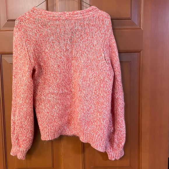 Second Female West Knit V-neck Wool Mohair Pink Orange Sweater L - Picture 5 of 5